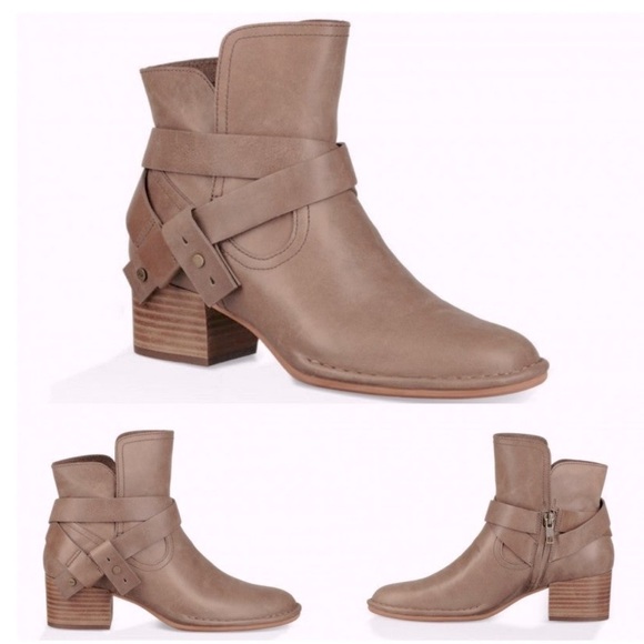 UGG Elysian Leather Taupe Bootie womens size 7 - Picture 1 of 10
